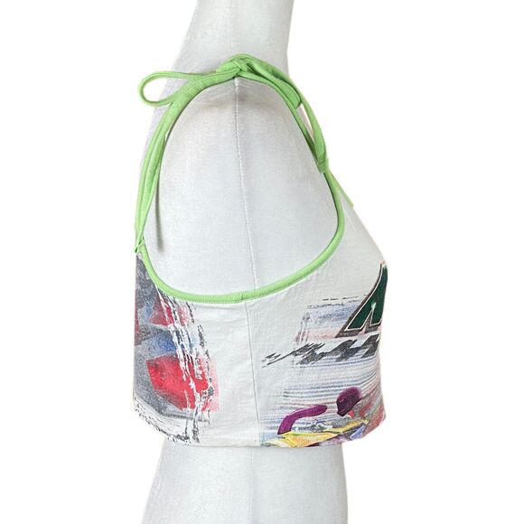 GOAT Vintage Rework Upcycled MBNA Racing Cropped Tank Top Size S (READ) NWT - Picture 4 of 6